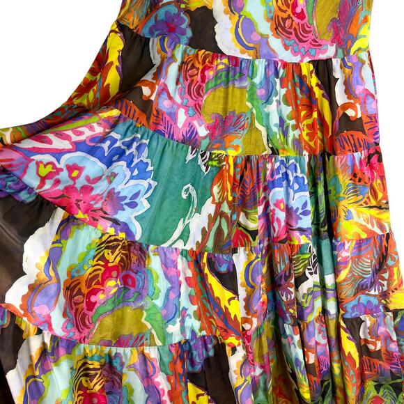 Lauren Ralph Lauren Floral Print Tiered Maxi Skirt M Lined - Picture 4 of 16